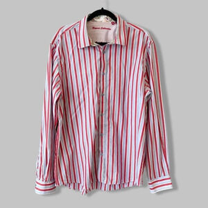 Report Collection Striped Pattern Paisley  Pattern Cuffs Button Down Shirt